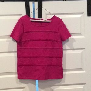 Jcrew short sleeved pink work top size medium